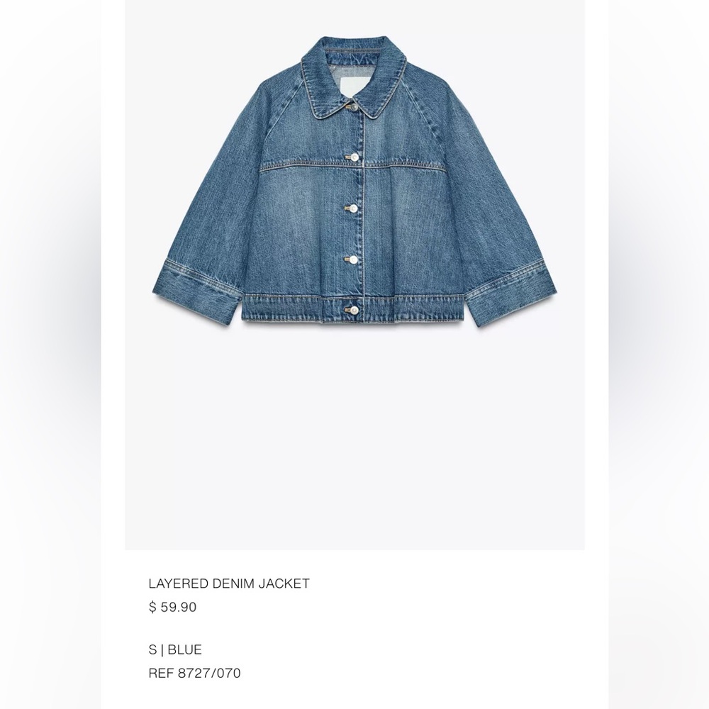 Zara Layered Denim Jacket NWT S